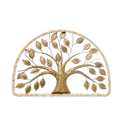 Krafti décoration murale arbre de vie métal doré