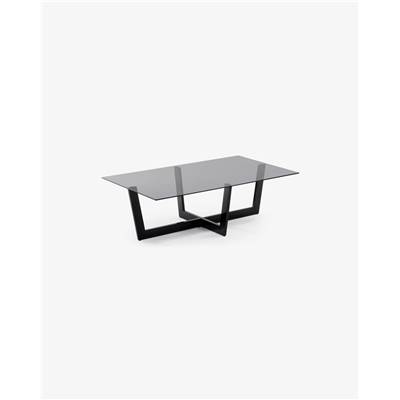 Hiln table basse verre noir et acier noir