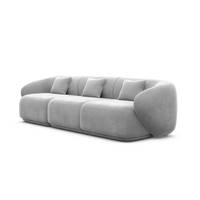 Taigano canapé 3 places en velours gris clair