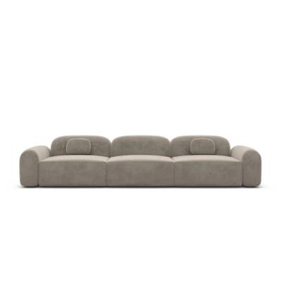 Buccana canapé 4 places en velours beige foncé