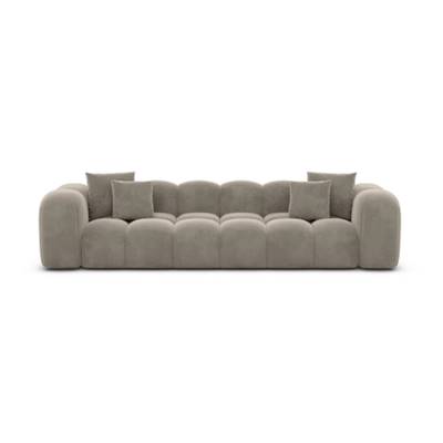 Cotton canapé 4 places en velours beige foncé