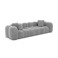 Cotton canapé 4 places en velours gris clair