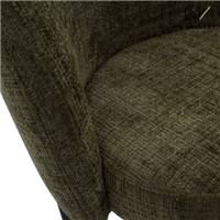Gilo chaise en tissu tweed vert lichen et métal noir