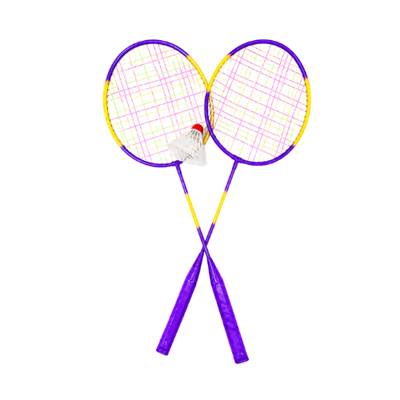Lot de 2 raquettes de badminton violettes et volant