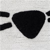 Suivre petit tapis chat en coton noir et blanc