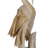 Ardei sculpture héron en bois d'Albasie et fibre naturelle H62cm