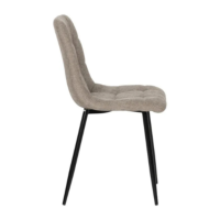 Nancy chaise matelassée taupe en tissu grosse maille pieds métal