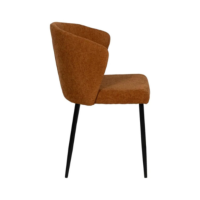 Bardo chaise dossier incurvé en tissu orange marron