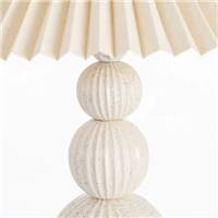 Oliag lampe de table 3 formes style champignon beige et abat-jour éventail H42cm