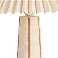 Talya lampe de table en céramique et abat-jour tissu style éventail beige H41.5c