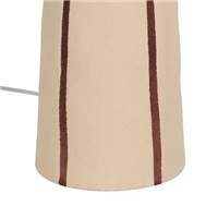 Talya lampadaire en céramique et abat-jout tissu style éventail beige H103cm