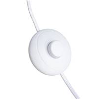 Talya lampadaire en céramique et abat-jout tissu style éventail beige H103cm