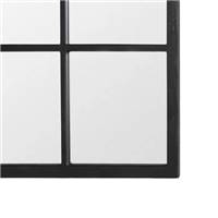 Antic grand miroir mural type fenêtre industrielle 18 carreaux bois noir H180cm