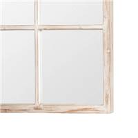 Antic grand miroir mural type fenêtre industrielle 18 carreaux bois blanc H180cm