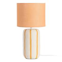 Suria lampe de table en céramique blanc et orange petit abat-jour tissu H48cm