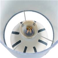 Suria lampe de table en céramique blanc et bleu petit abat-jour tissu H48cm
