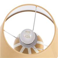 Samine lampe à poser en céramique moutarde rayé blanc abat-jour tissu H30cm