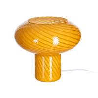 Salène lampe de table spirale en verre jaune