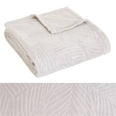 Zoa plaid en flanelle relief beige pierre 130x160