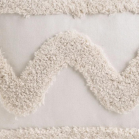 Bali coussin en polycoton vague écru 50x30cm