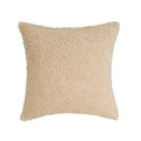 Sherpa coussin bouclé velours beige 45x45