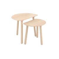 Moku tables basses gigognes en bois de frêne effet blanchi
