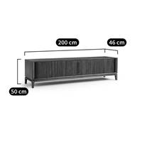 Ciamla meuble tv enfilade noyer et cuir
