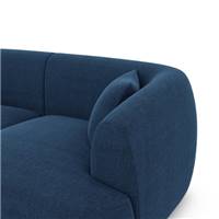Gankeri canapé d'angle droit en tissu texturé bleu