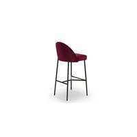 Nio tabouret de bar tissu bordeaux et métal noir