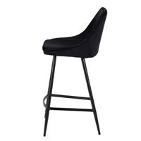 Bari chaise de bar velours noir H74cm