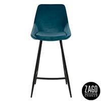 Bari tabouret de bar velours bleu H74