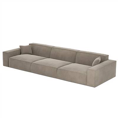 Beluga canapé 4 places en velours beige foncé