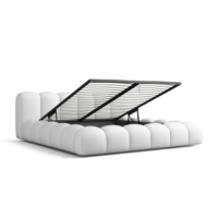 Cotton lit 140x200 avec rangement en polyuréthane blanc