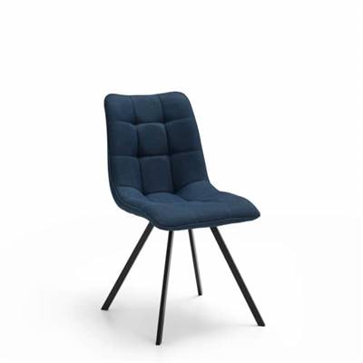 Funky chaise de table en tissu bleu