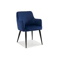 Dakota fauteuil en velours et en mtal couleur bleu nuit