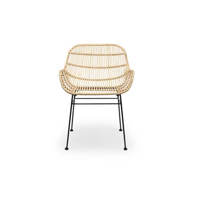 Nathalie chaise en rotin et métal noir
