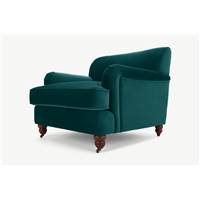 Orson fauteuil velours bleu