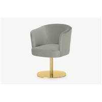 Revy chaise de bureau velours vert sauge et laiton