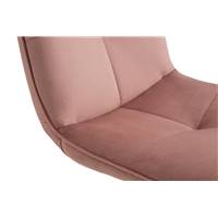 Tania chaise en velours et en métal couleur vieux rose