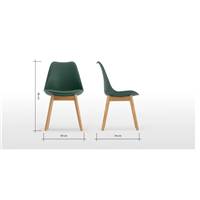 Thelma chaise bois de chêne et plastique vert