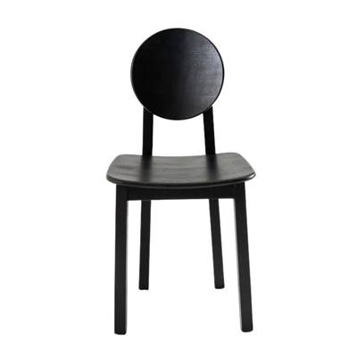 Mona chaise noire en frêne dossier rond