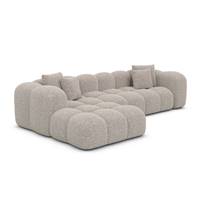 Cotton canapé d'angle gauche en tissu bouclé toffe