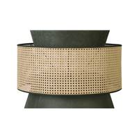 Nazli suspension XL velours vert et cannage rotin