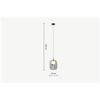 Masako suspension LED verre fumé et verre dépoli