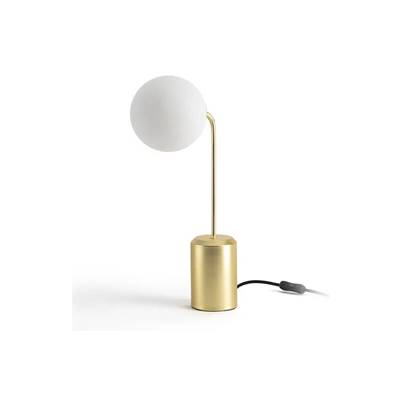 Manisa lampe de table laiton et verre blanc
