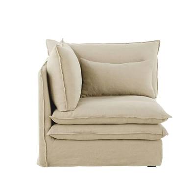 Rodier module d'angle canapé en lin beige