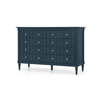 Bourbon commode bois cérusé bleu