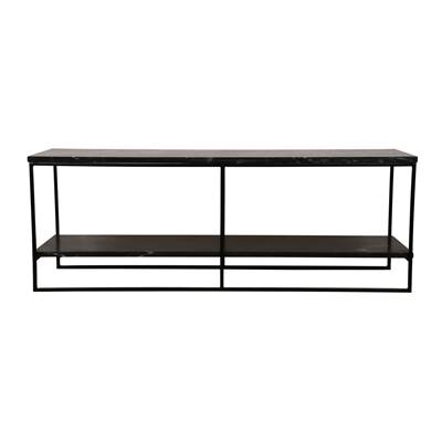 Palacio console acier noir et pierre