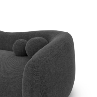 Rico canapé 2 places en tissu texturé gris anthracite