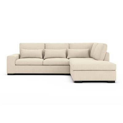 Adosse canapé d'angle droit convertible, coton/lin beige naturel